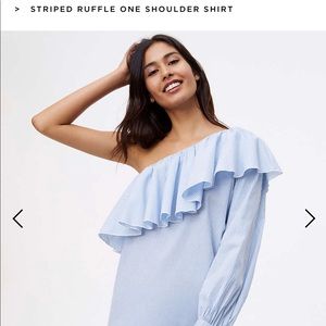 Loft One Sleeve Ruffle Top